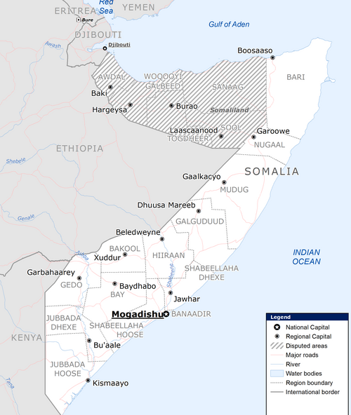 Základní mapa Somálska