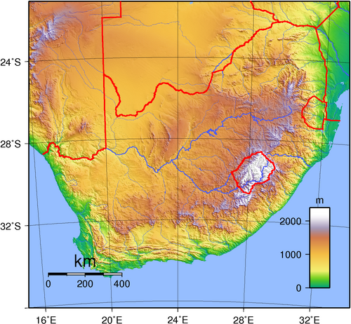 Topografie Južní Afriky