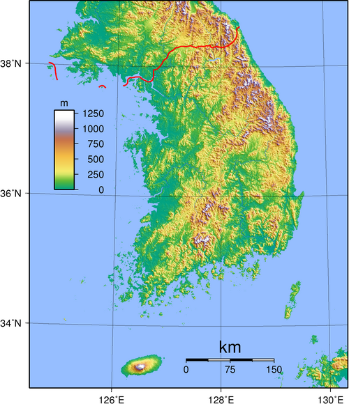 Topografie Jižní Koreje