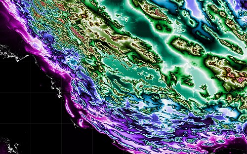 Topografická mapa jižního Íránu