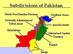 Mapa subdivizí Pakistánu