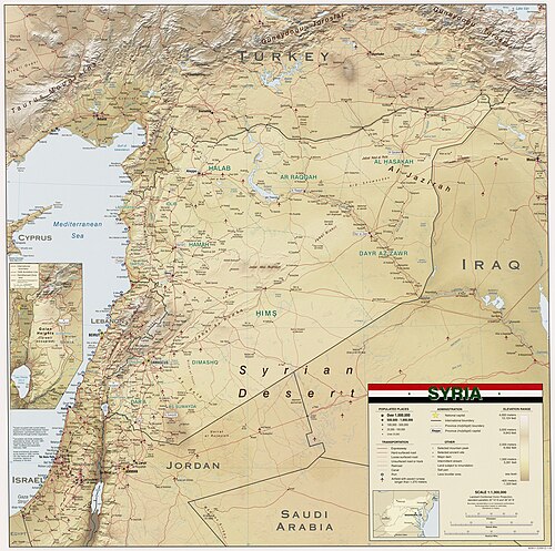 Mapa Sýrie CIA 2004