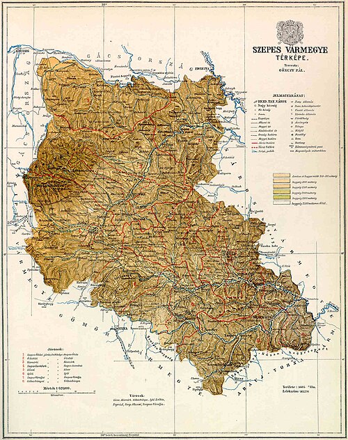 Mapa okresu Spišské