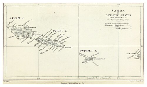 Turnerova mapa Samoy z roku 1884