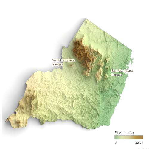 Mapa terénu Tanga