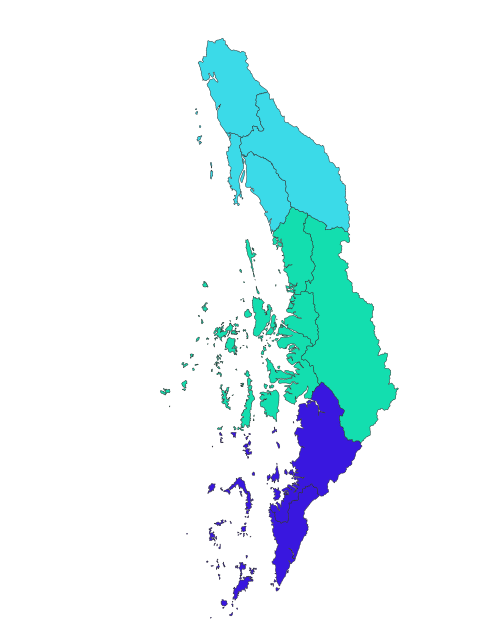 Mapa okresů regionu Tanintharyi