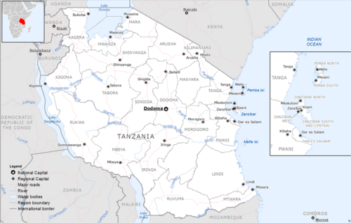 Základní mapa Tanzánie