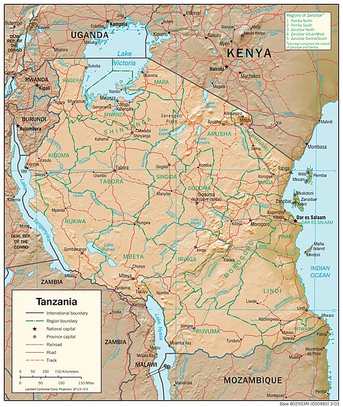 Fyzická geografie Tanzánie