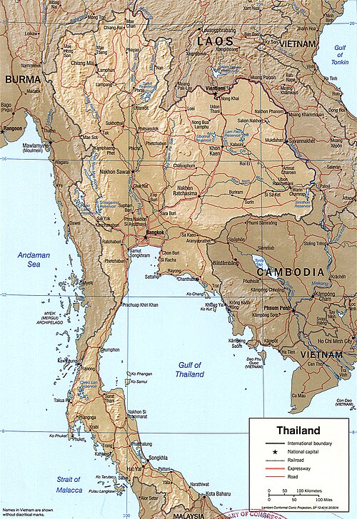 Thajsko 2002 CIA mapa