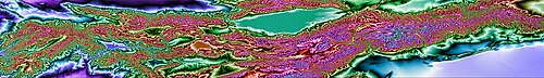 Tian Shan Kyrgyzstán topografie duha