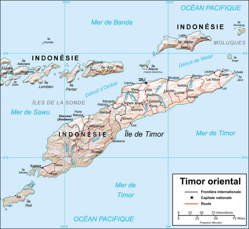 Mapa Východního Timoru