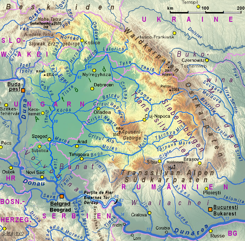 Mapa řeky Tisy