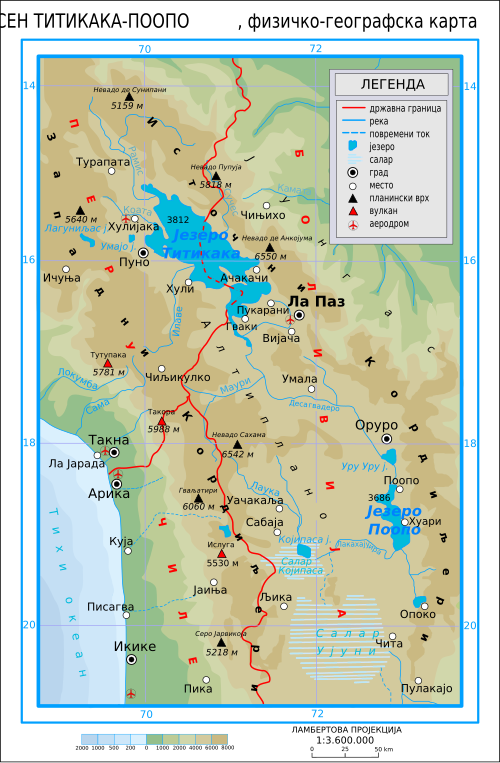 Mapa pánve Titicaca-Poopo