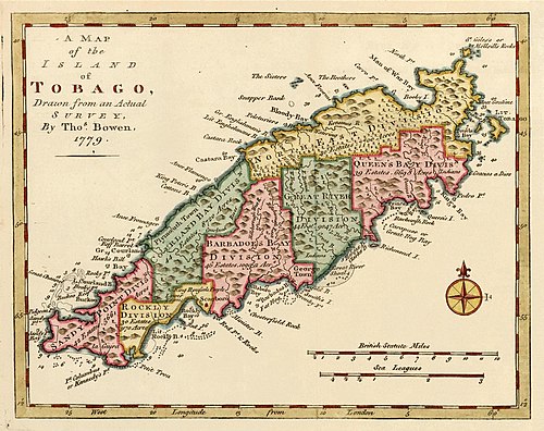Tobago - dělení 1779 (Bowen)