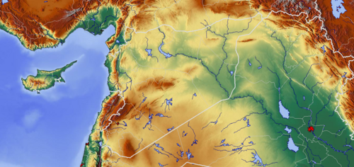 Topografická mapa Sýrie