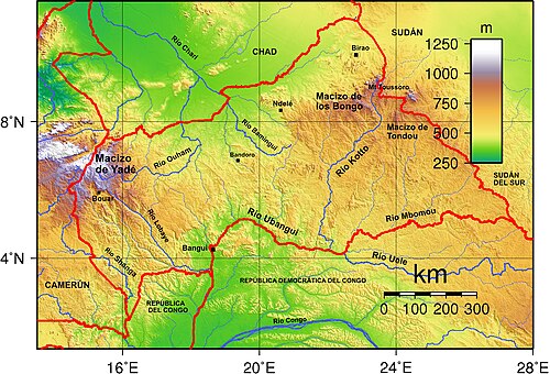 Topografie Středoafrické republiky