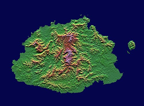 Topografická mapa Fidžijských ostrovů