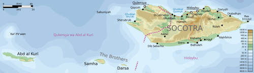 Topografická mapa Sokotry (EN)