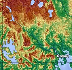 Topografie Tasmánie - Derwent