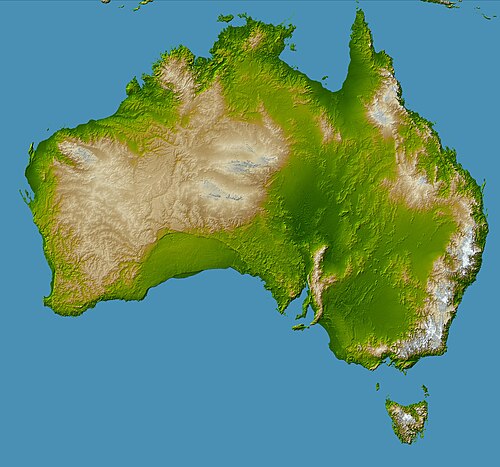 Topografie Austrálie