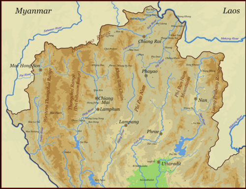 Topografie severního Thajska