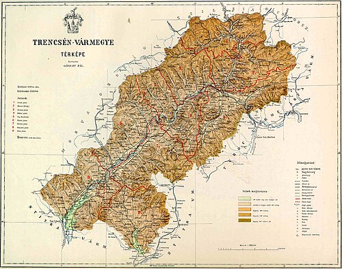 Mapa okresu Trenčín