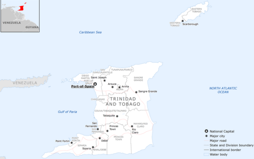 Základní mapa Trinidadu a Tobaga