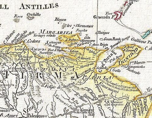 Trinidad jako součást Venezuely v 1795