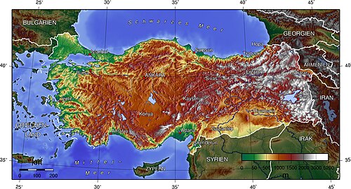 Topografie Turecka