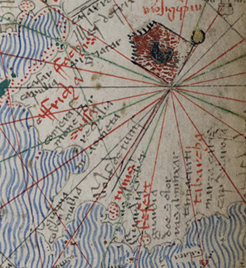 Tunisko v katalánském atlase (1375)