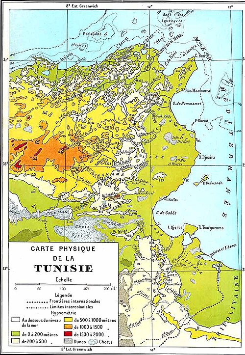 Tunisko fyzická