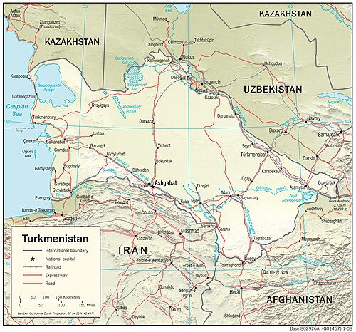 Fyzická geografie Turkmenistánu