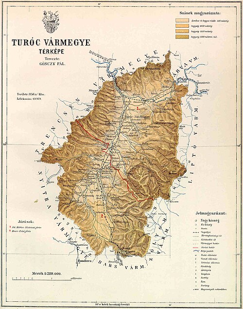 Mapa okresu Turiec