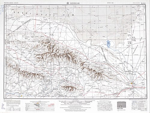 Mapa Uzbekistánu NK 42-10