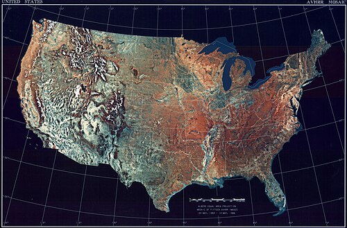 Topografická mapa USA