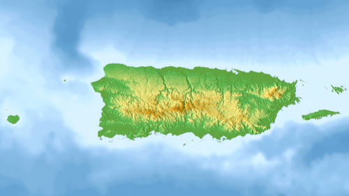 Topografická lokační mapa USA Puerto Rico
