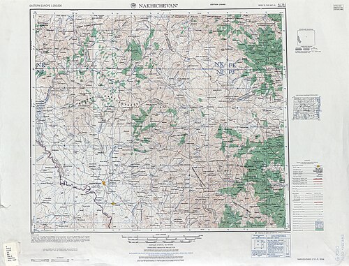 Sovětská mapa NJ 38-3 Nakhičevan