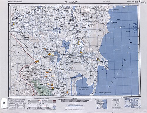 Sovětská mapa NJ 39-1 Saliani