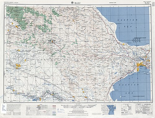 Sovětská mapa NK 39-10 Baku
