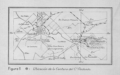 Umístění lomu Cerro Redondo