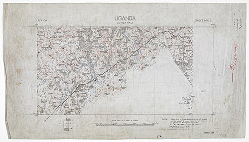 Uganda. Spodní poloviny listu 86 UIII. Říjen 1907