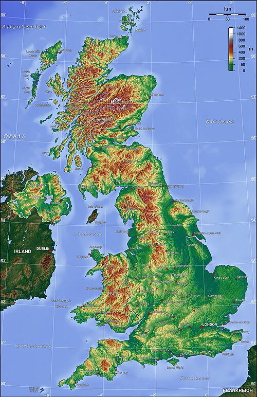 Topografická mapa VB - německy