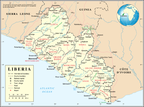 Libérie - mapa OSN