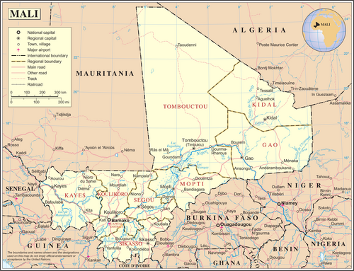Mapa Mali