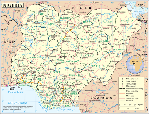 Mapa Nigérie (OSN)
