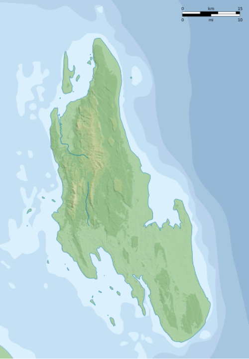 Unguja - mapa reliéfu a polohy