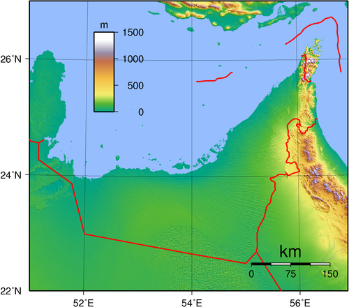 Topografie Spojených arabských emirátů