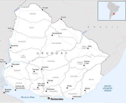 Základní mapa Uruguaye