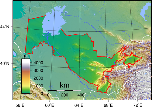 Topografie Uzbekistánu
