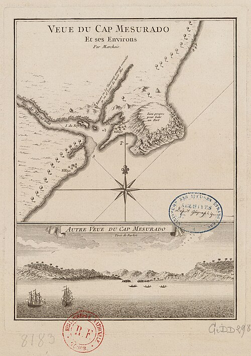 Mys Mesurado - historická mapa